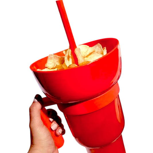 1L 32oz Reusable Cup Stadium Tumbler Snack Cup Bowl Multifunctional Cup - Red - My Store