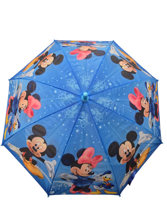 Kids Children Mickey Minnie Blue Umbrella Characters Rainwear 80cm Winter - My Store
