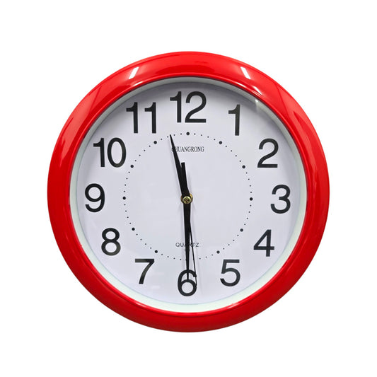 Concise Silent Non-Ticking Wall Clock Quartz- Red 30cm - My Store