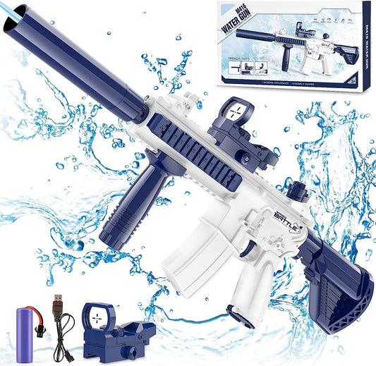 Rechargable 62cm High-Pressure Electric Water Gun Automatic & Battery Powered Water Blaster 180CC Large Water Storage Water Pistol toy - Homeware Discounts