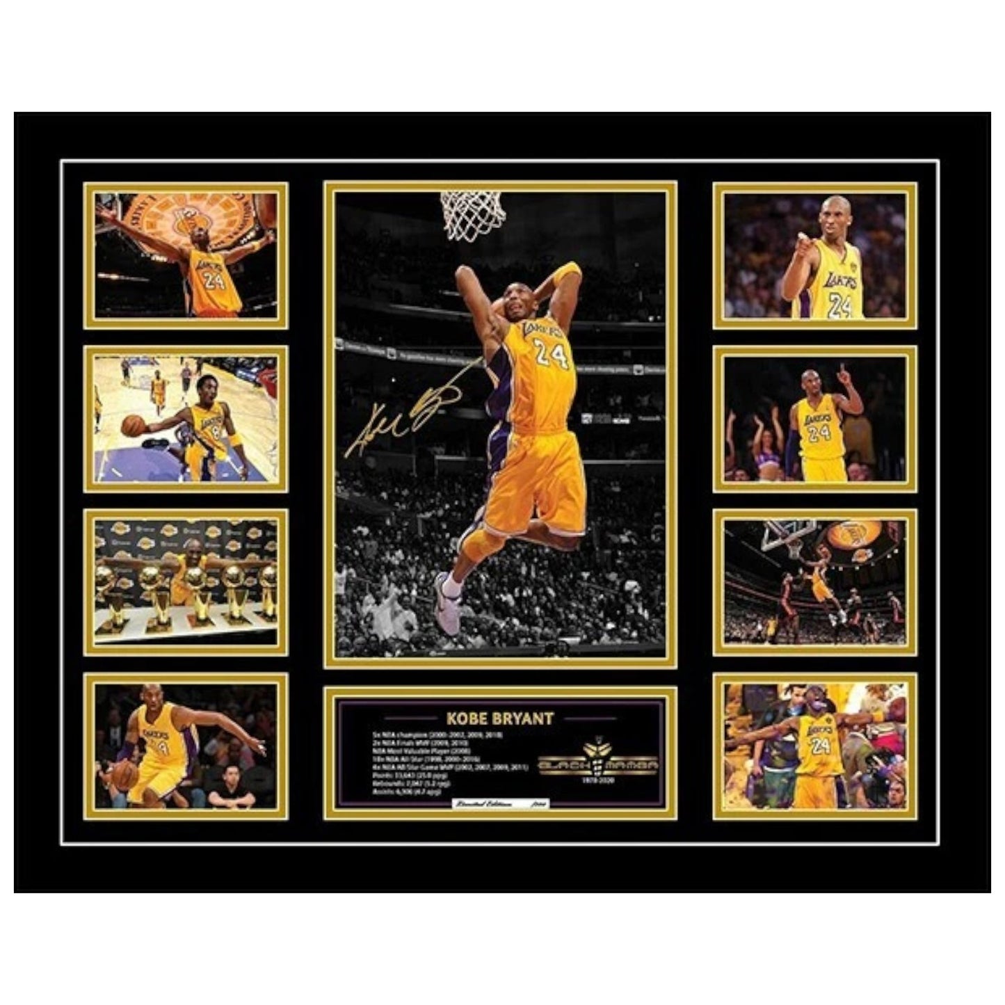 Kobe Bryant 1978-2020 Tribute LA Lakers Signed Limited Photo Memorabilia Frame - My Store