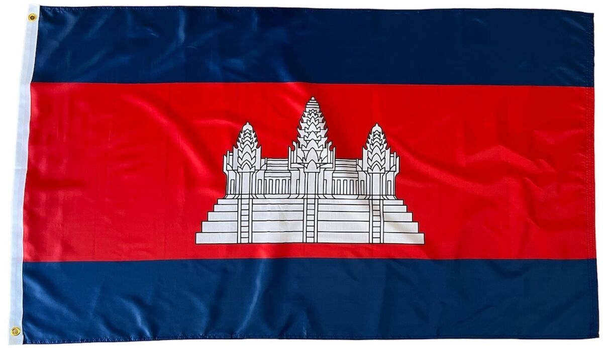 Large New Cambodian Flag Heavy Duty Outdoor 90 X 150 CM - 3ft x 5ft