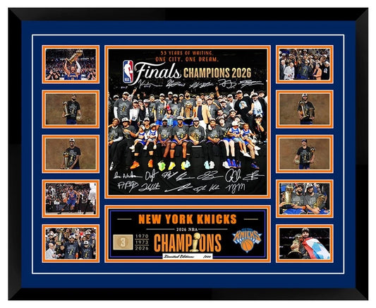 NEW YORK KNICKS 2026 NBA CHAMPIONS JALEN BRUNSON Signed Limited Photo Memorabilia Frame