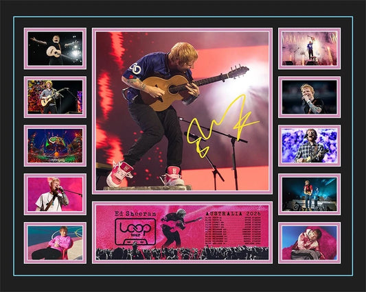 ED SHEERAN THE LOOP Australia Tour 2026 Signed Limited Photo Memorabilia Frame