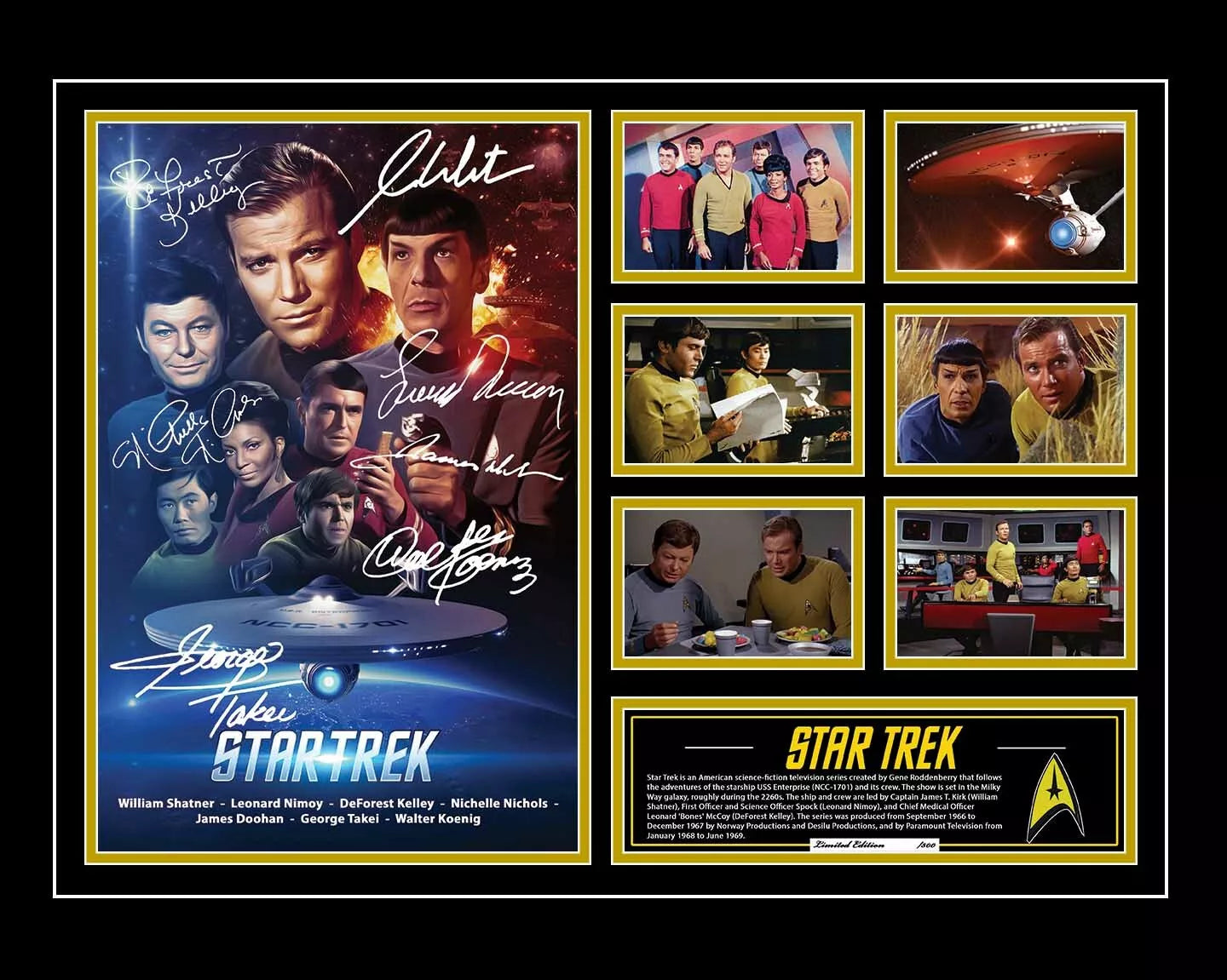 STAR TREK ORIGINAL SERIES 1966 WILLIAM SHATNER Signed Limited Photo Memorabilia Frame
