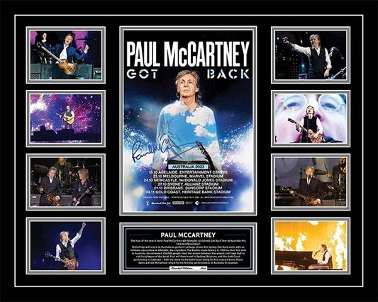 PAUL MCCARTNEY GOT BACK TOUR Australia Tour 2023 Signed Limited Photo Memorabilia Frame