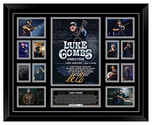 LUKE COMBS Australia Tour 2023 Signed Limited Photo Memorabilia Frame