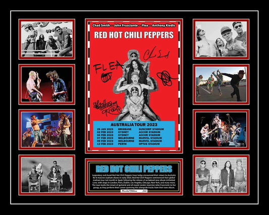 RED HOT CHILI PEPPERS STADIUM Australia Tour 2023 Signed Limited Photo Memorabilia Frame