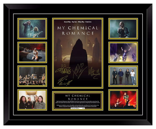 MY CHEMICAL ROMANCE Australia Tour 2023 Signed Limited Photo Memorabilia Frame