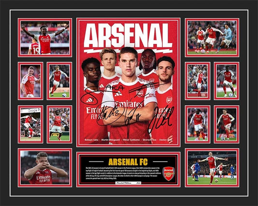 ARSENAL FC 2025/26 BUKAYO SAKA EBERICHI EZE Signed Limited Photo Memorabilia Frame