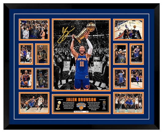 Jalen Brunson New York Knicks Trothy 2026 Signed Limited Photo Memorabilia Frame
