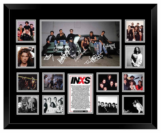INXS MICHAEL HUTCHENCE FARRISS Signed Limited Photo Memorabilia Frame