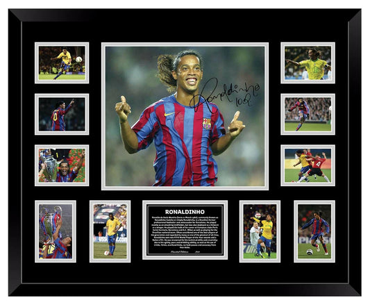 RONALDINHO BARCELONA BRAZIL Signed Limited Photo Memorabilia Frame