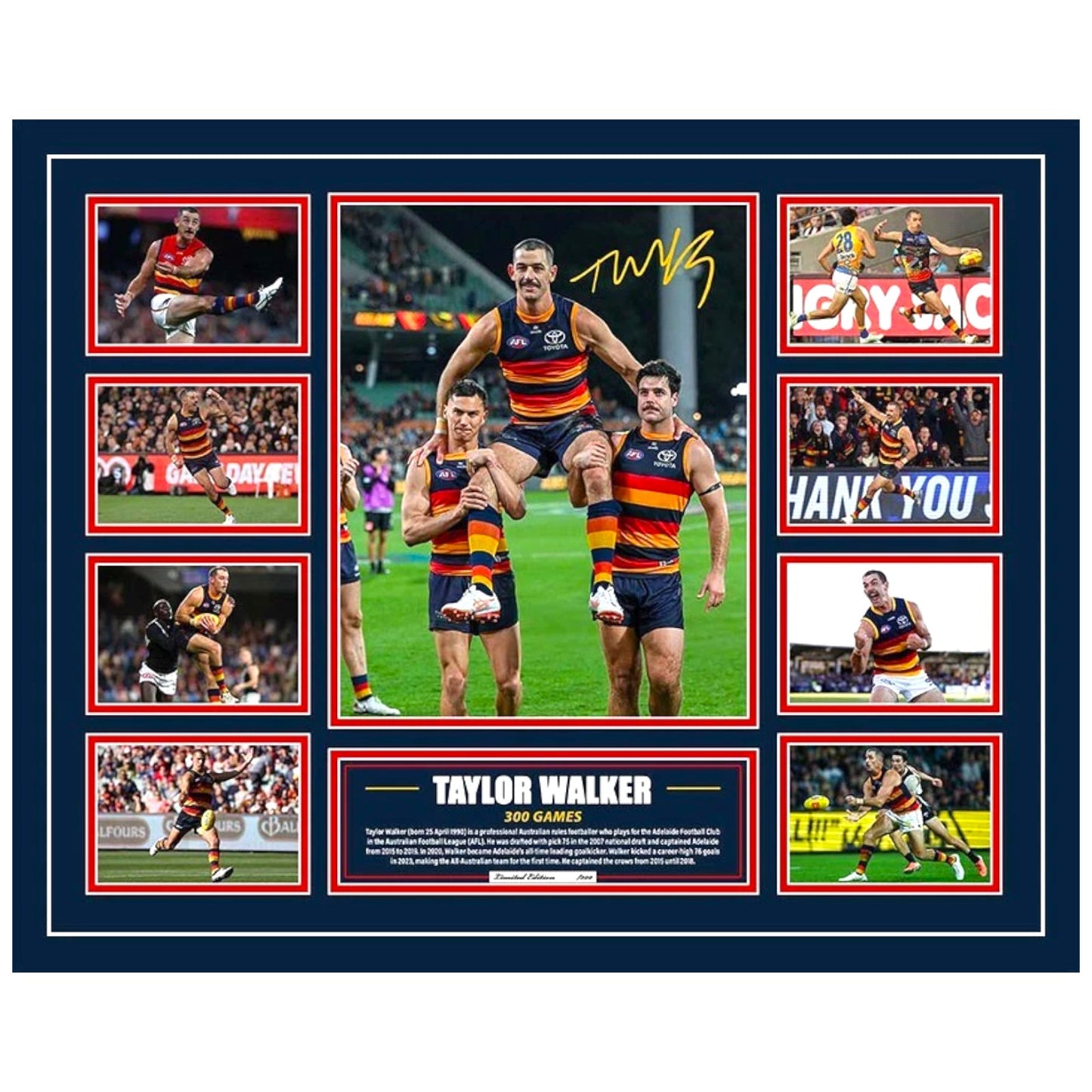 Taylor Walker Tex 300 Games Adelaide Signed Limited Photo Memorabilia Frame - My Store