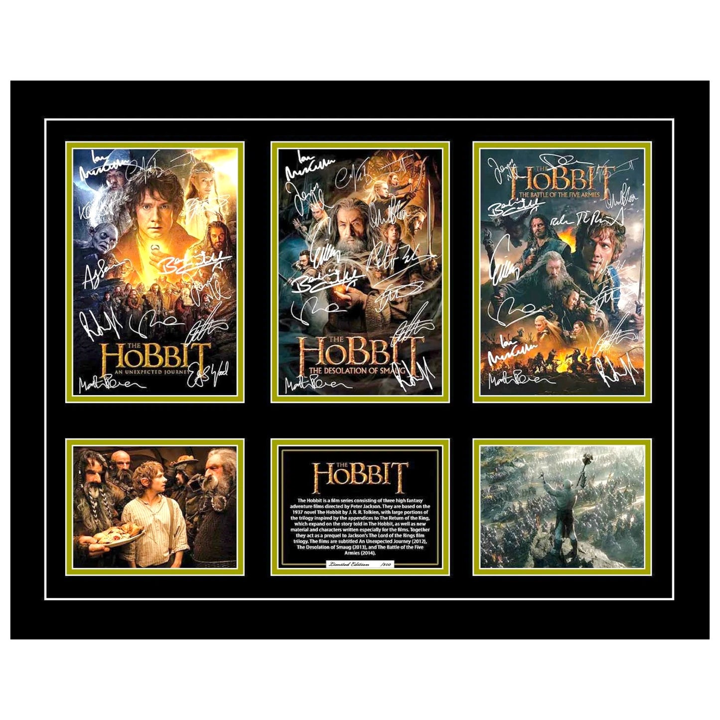THE HOBBIT TRILOGY Signed 56CM x 46CM Wooden Frame MEMORABILIA - My Store