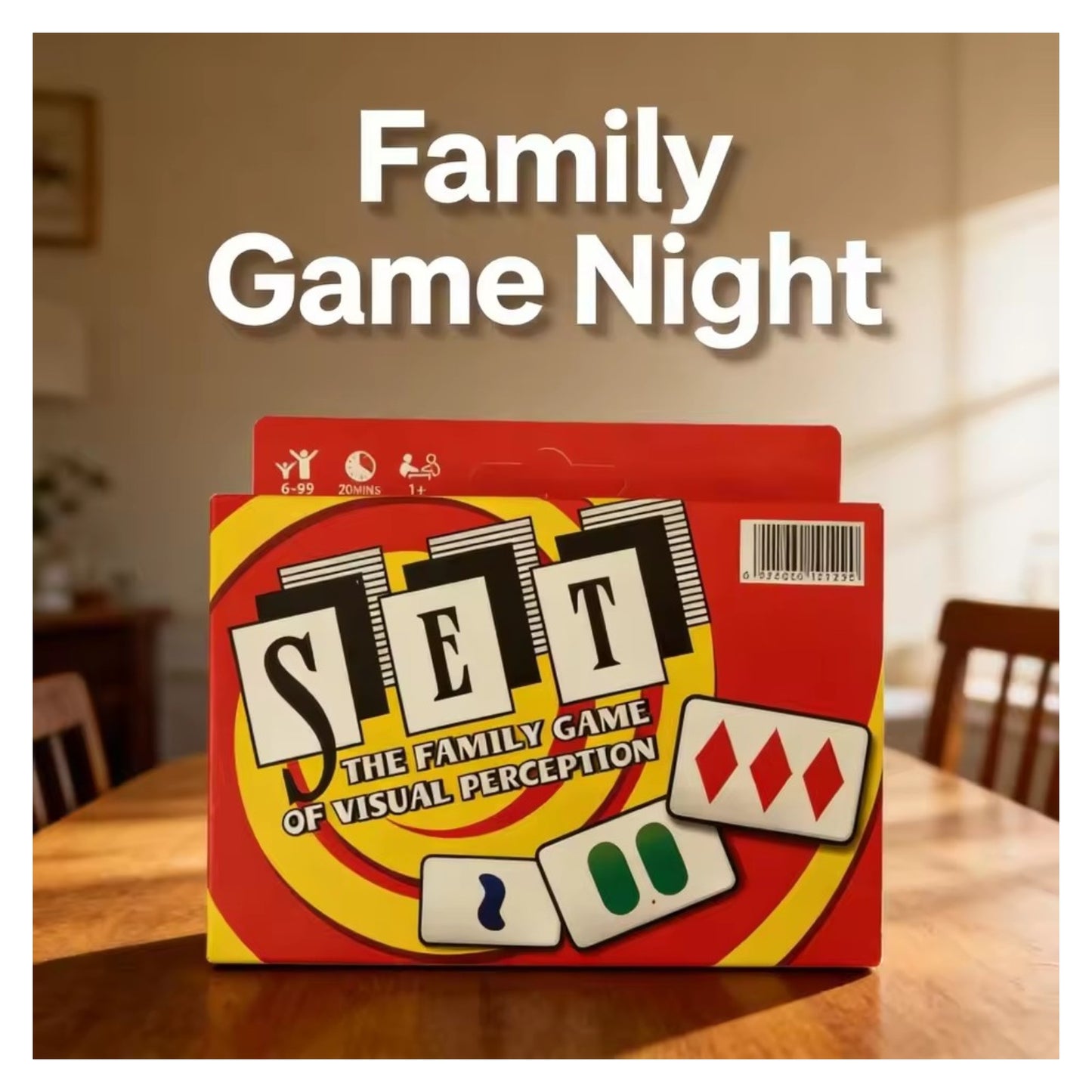 SET Visual Perception Card Game - Fast-Paced Family Brain Training Game for Ages 6+, Enhances Pattern Recognition & Logical Thin - My Store