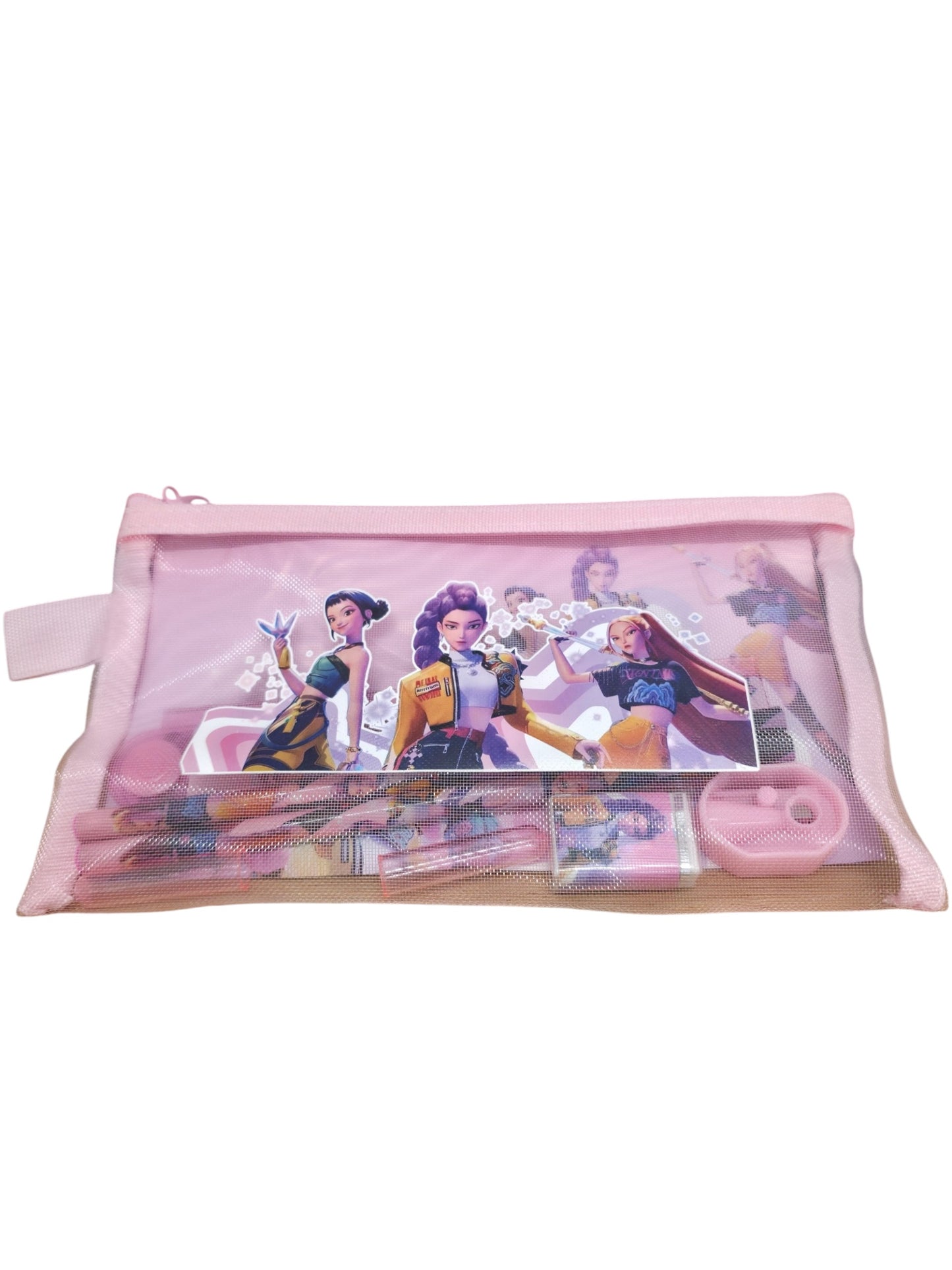 K-Pop Demon Hunters Pencil Case Set with Ruler Pencils Sharpener  Eraser - My Store