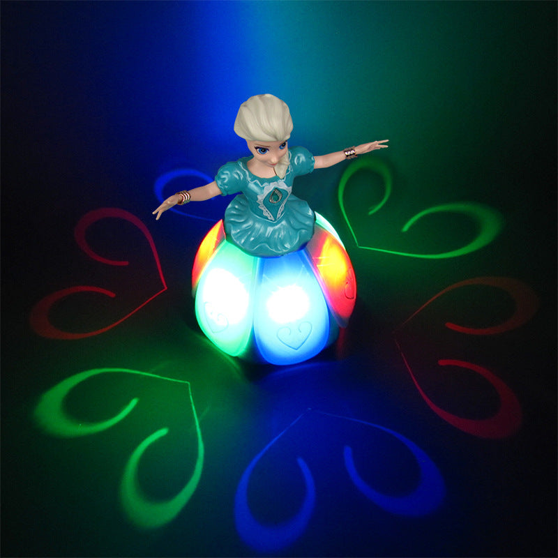 Electric Dancing Frozen Princess Elsa With Wings Action Figure Rotating Projection Light Music Model Dolls