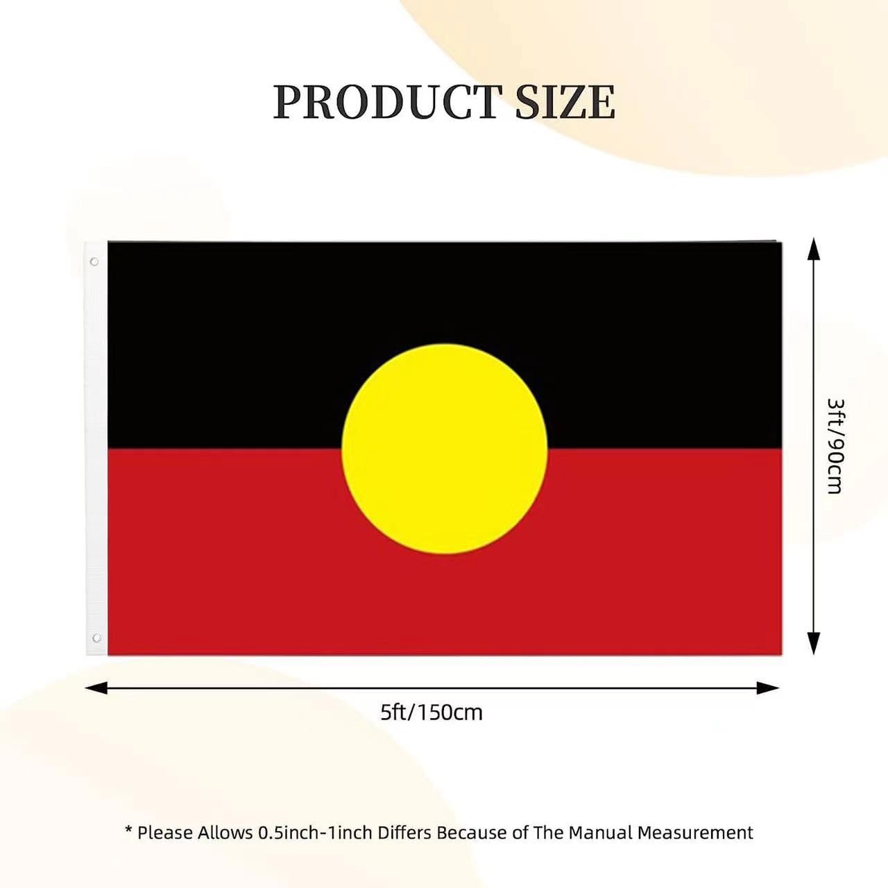 Large Australian Aboriginal Flag Indigenous of Australia Flags Heavy Duty Outdoor 90 X 150 CM - 3ft x 5ft