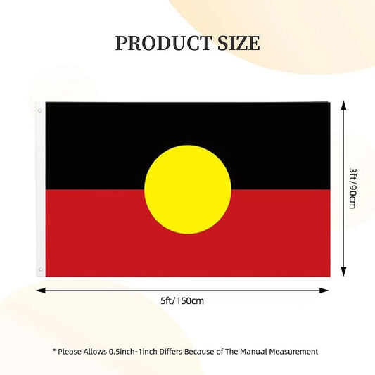 Large Australian Aboriginal Flag Indigenous of Australia Flags Heavy Duty Outdoor 90 X 150 CM - 3ft x 5ft