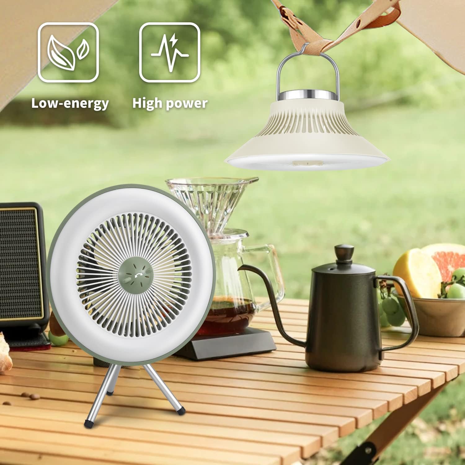 Camping Fan LED Lights 2in1 Portable Ceiling Fan Hanging Hook Mosquito Repellent Mini Fan Cooling Fan for Tent Outdoor - My Store