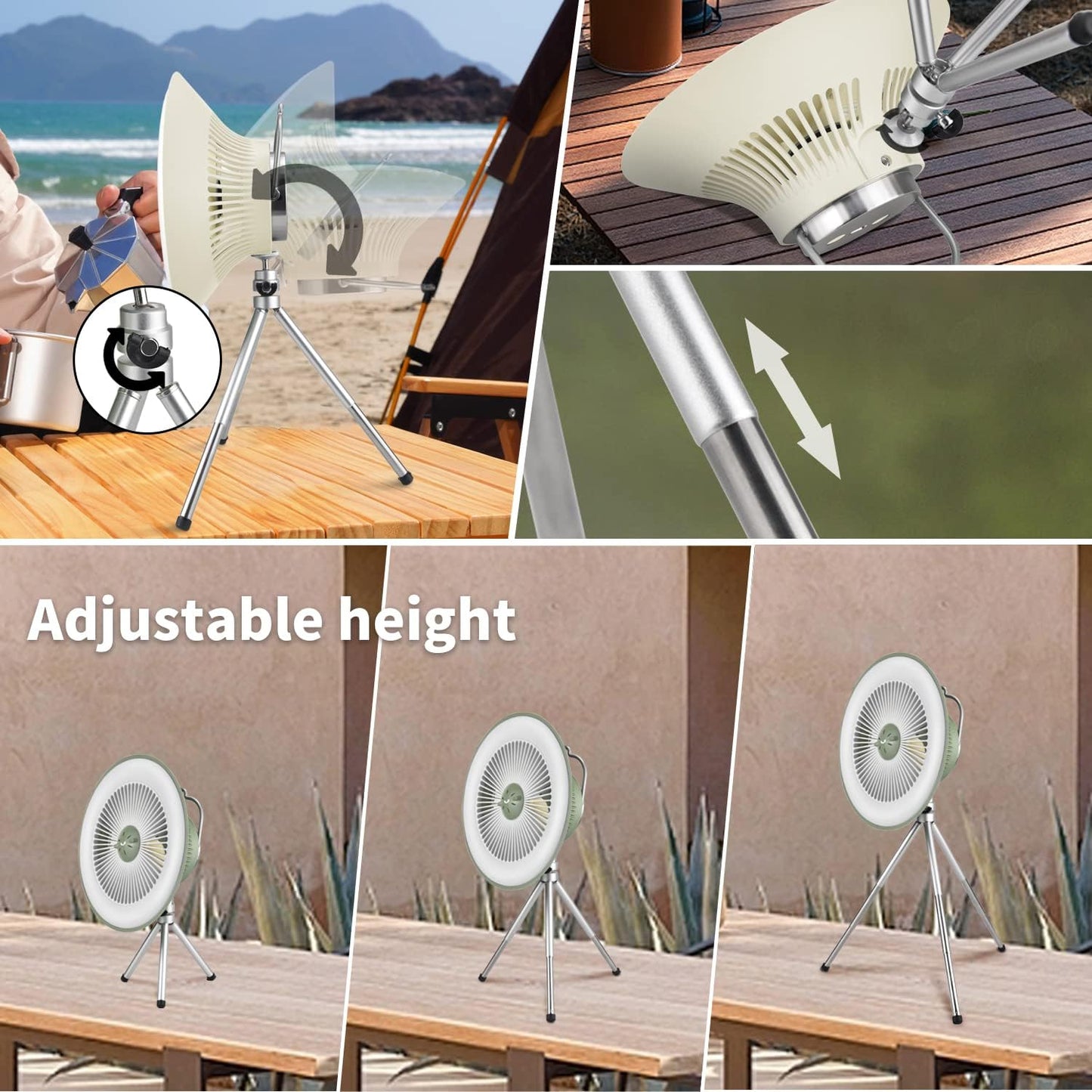 Camping Fan LED Lights 2in1 Portable Ceiling Fan Hanging Hook Mosquito Repellent Mini Fan Cooling Fan for Tent Outdoor - My Store