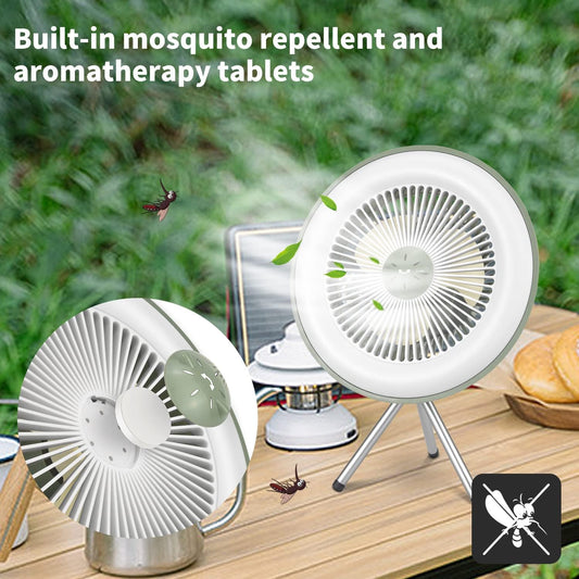 Camping Fan LED Lights 2in1 Portable Ceiling Fan Hanging Hook Mosquito Repellent Mini Fan Cooling Fan for Tent Outdoor - My Store