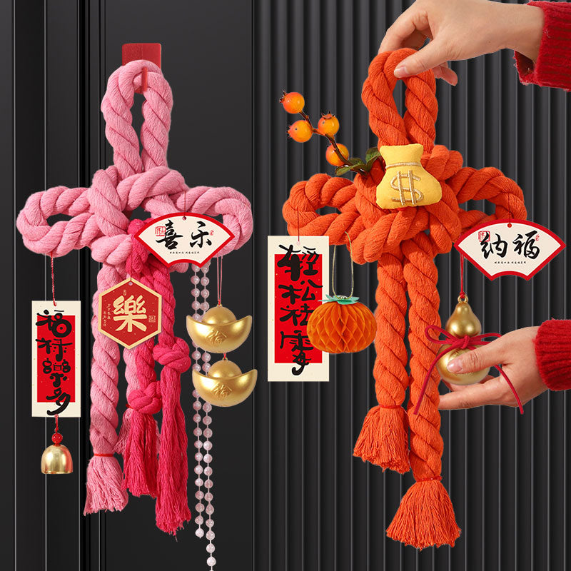 Lunar New Year Chinese Knot- ORANGE 20x30cm, Handmade Wall Ornaments - My Store