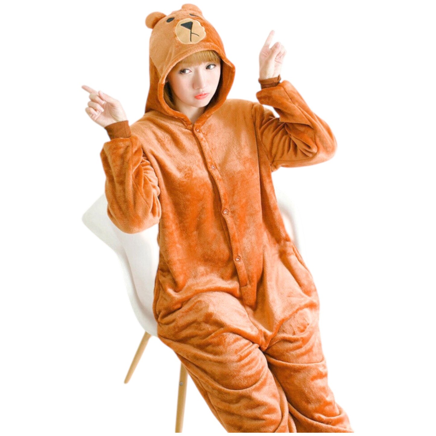 Brown Bear One Piece Kigurumi Kid Cosplay Boy Unisex Pajamas Pyjamas Animal - My Store