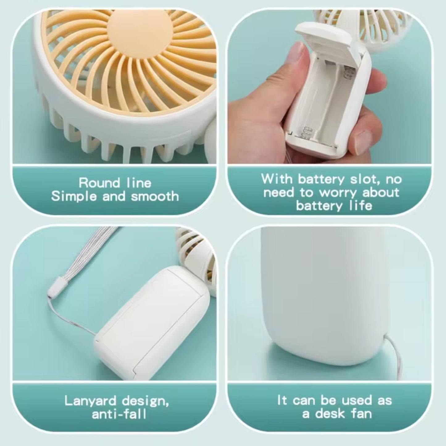 Mini Fan Convenient Small Fan Handheld Pocket Hand-held Fan Lightweight Adjustable Cute Small Fan for Outdoor and Indoor Use - My Store