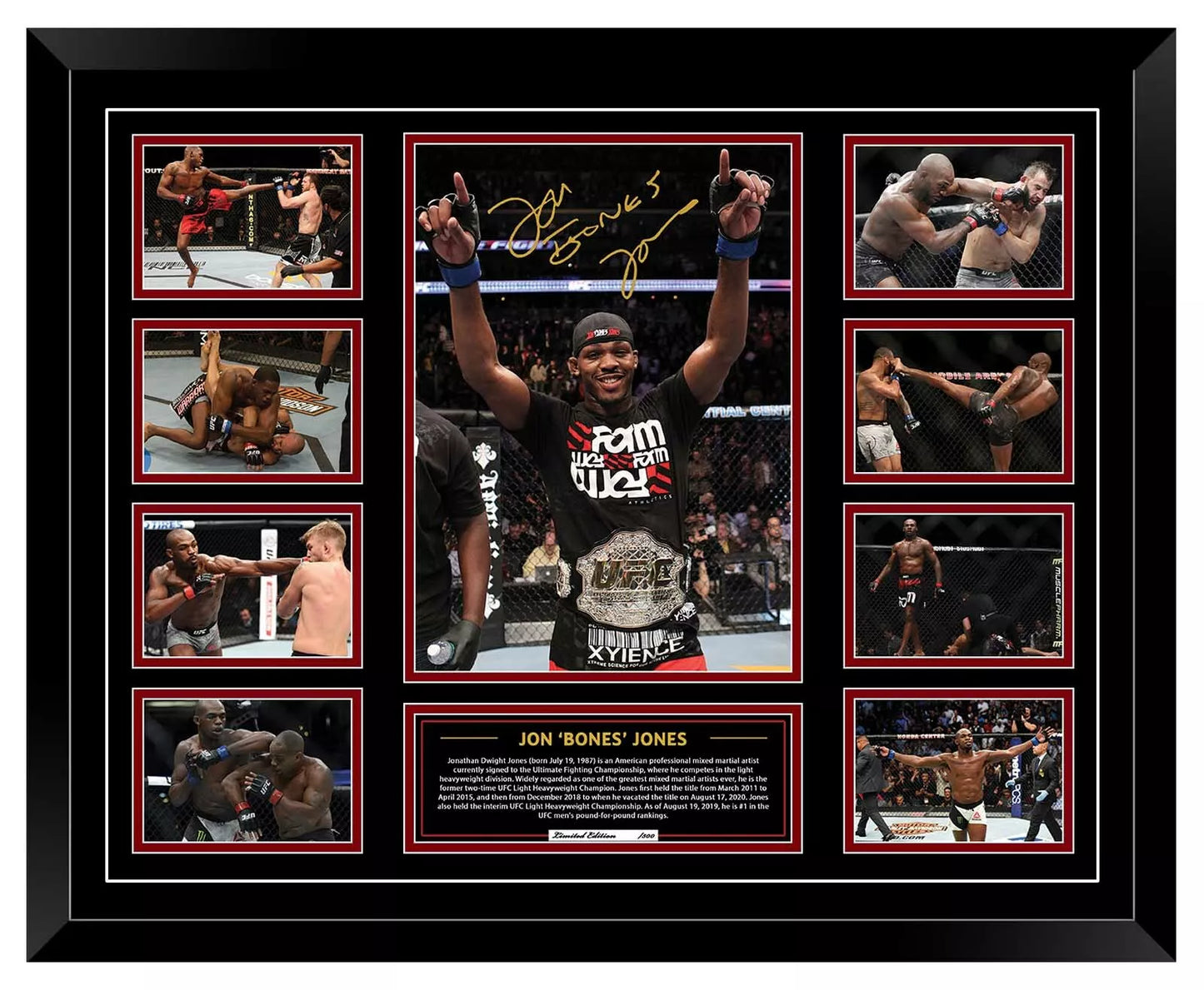 JON BONES JONES JON JONES UFC 246 2020 COMEBACK UFC Limited Edition Photo Memorabilia Wooden Frame - My Store