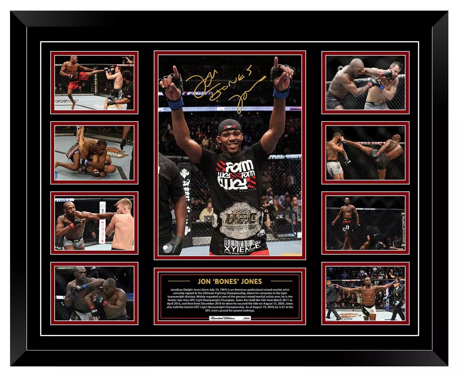 JON BONES JONES JON JONES UFC 246 2020 COMEBACK UFC Limited Edition Photo Memorabilia Wooden Frame - My Store
