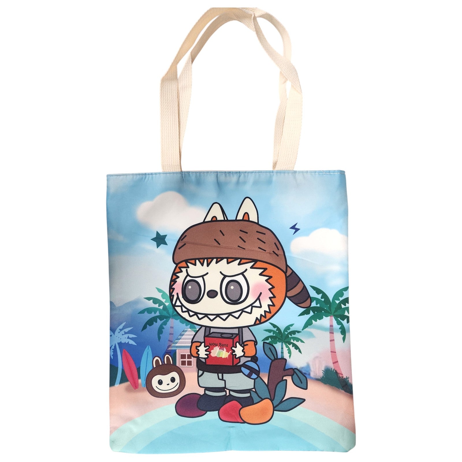 Labubu Tote Shoulder Bag Lightweight Canvas Shopping Bag Large Capacity - My Store
