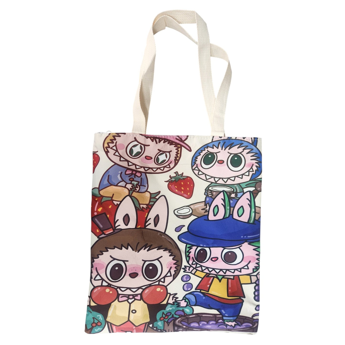Labubu Tote Shoulder Bag Lightweight Canvas Shopping Bag Large Capacity - My Store