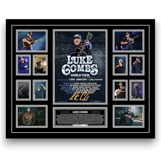 LUKE COMBS Australia Tour 2023 Signed Limited Photo Memorabilia Frame