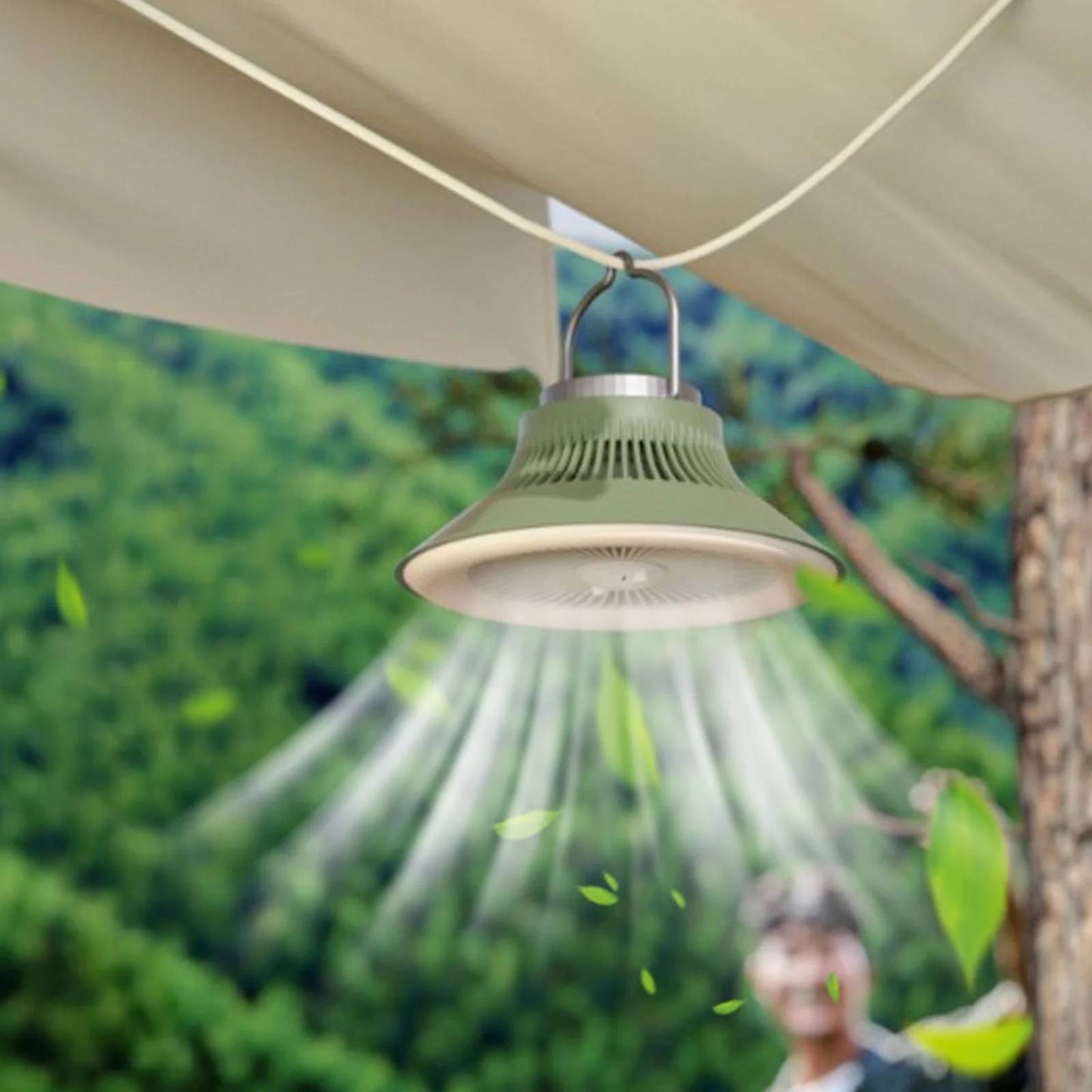 Camping Fan with LED Lights 2in1 Portable Ceiling Fan with Hanging Hook Mosquito Repellent Cooling Fan for Tent Outdoor - My Store