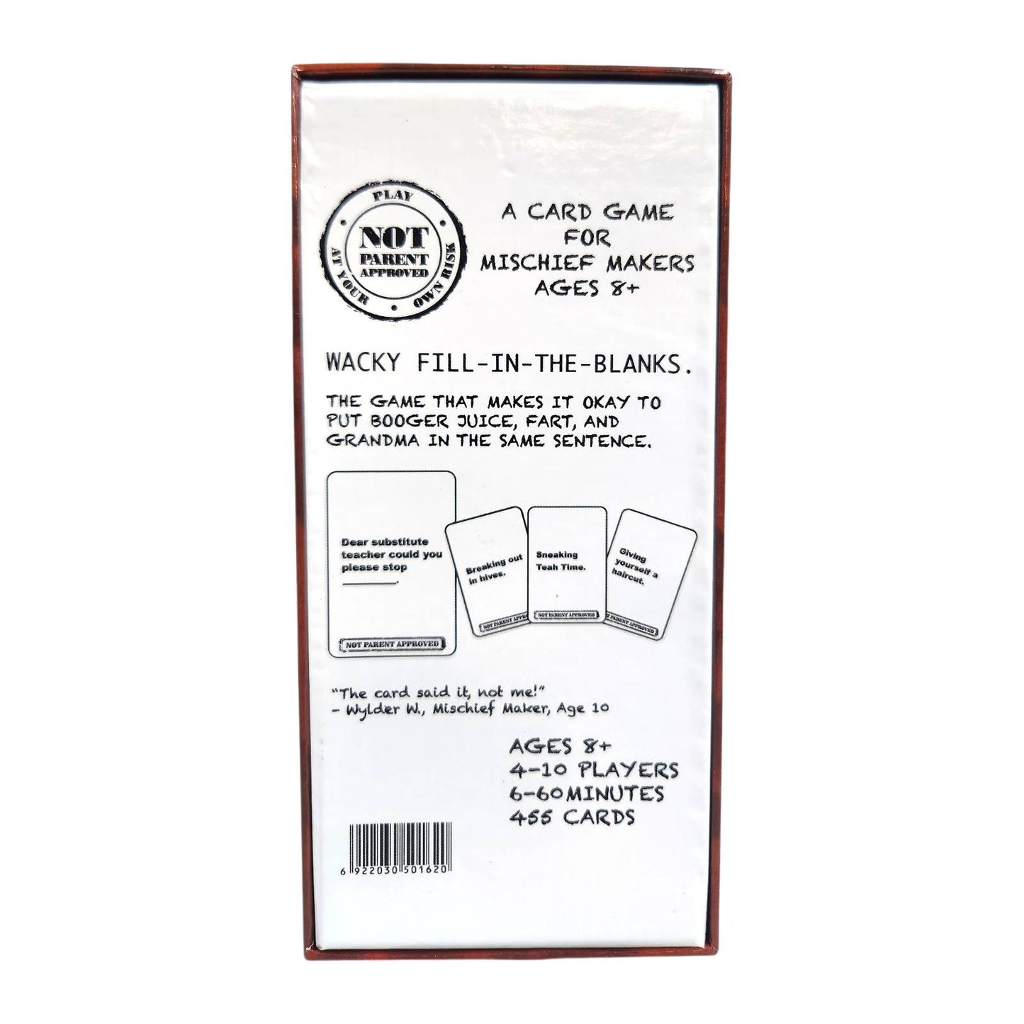 Not Parent Approved: A Fun Card Game for Kids - Homeware Hobbies