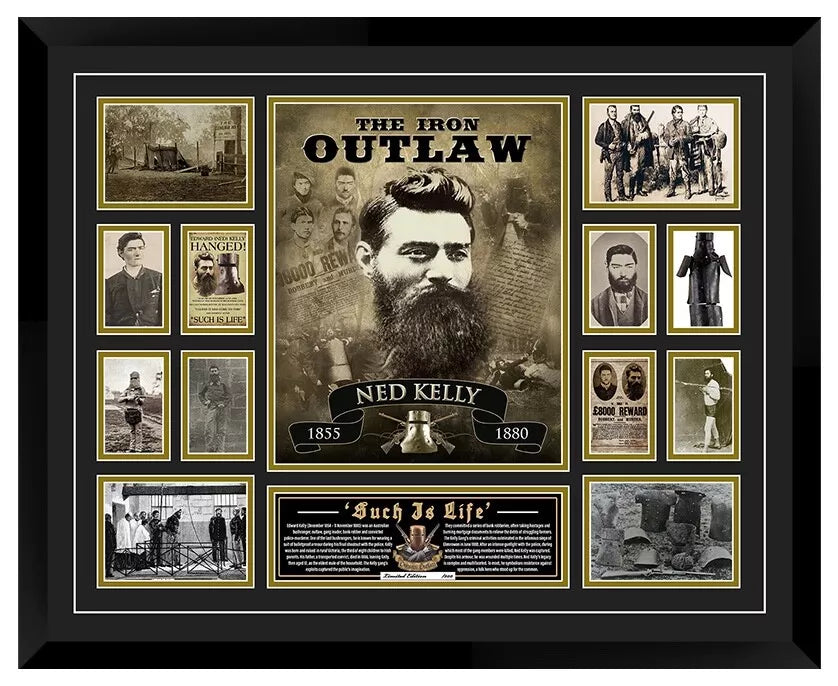 NED KELLY THE IRON OUTLAW Signed Limited Edition Photo Memorabilia Wooden Frame - My Store
