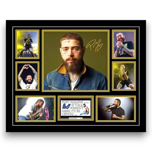 POST MALONE 2023 AUSTRALIA TOUR Signed Limited Edition Photo Memorabilia Wooden Frame
