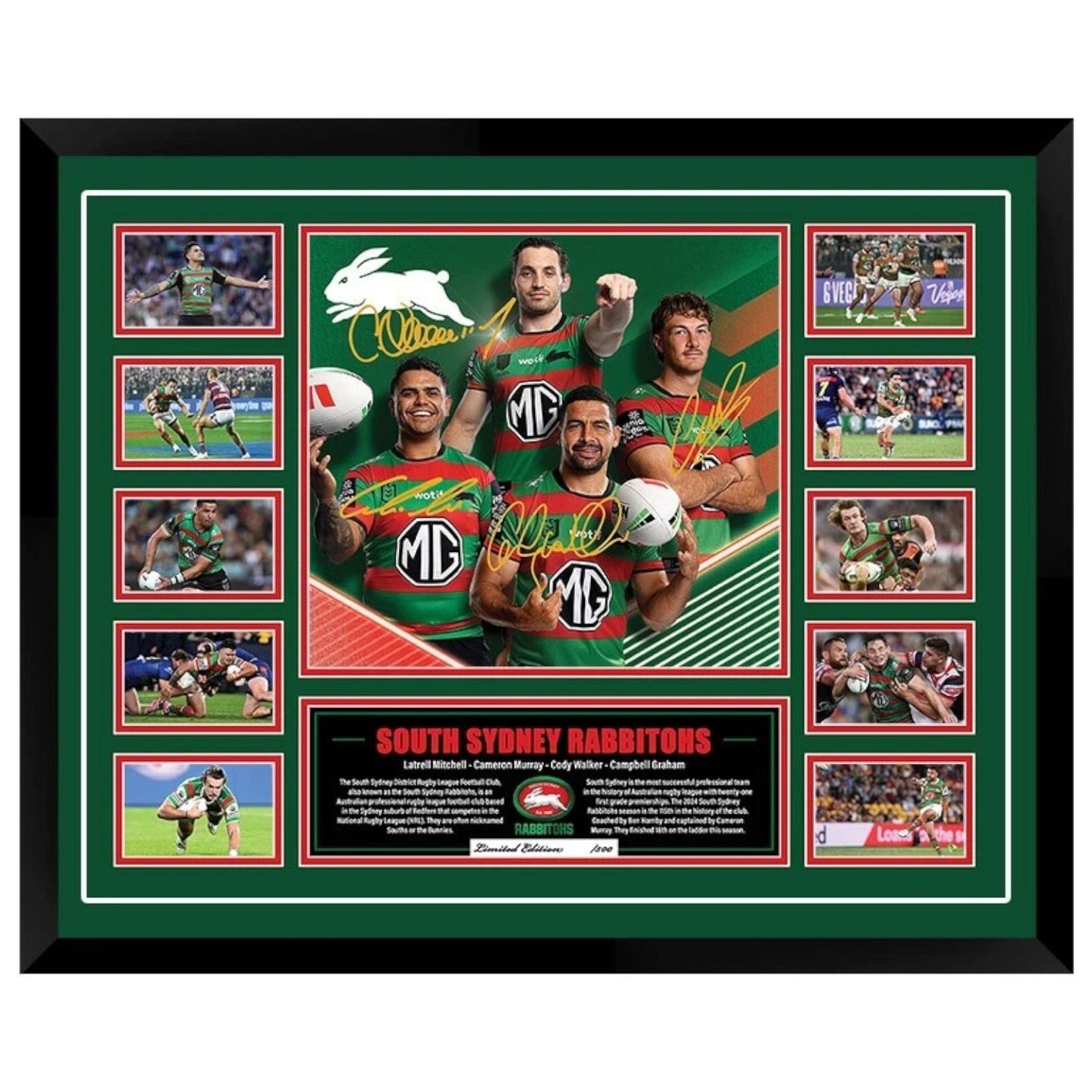 South Sydney Rabbitohs NRL Superstars Signed Limited Photo Memorabilia Frame - My Store