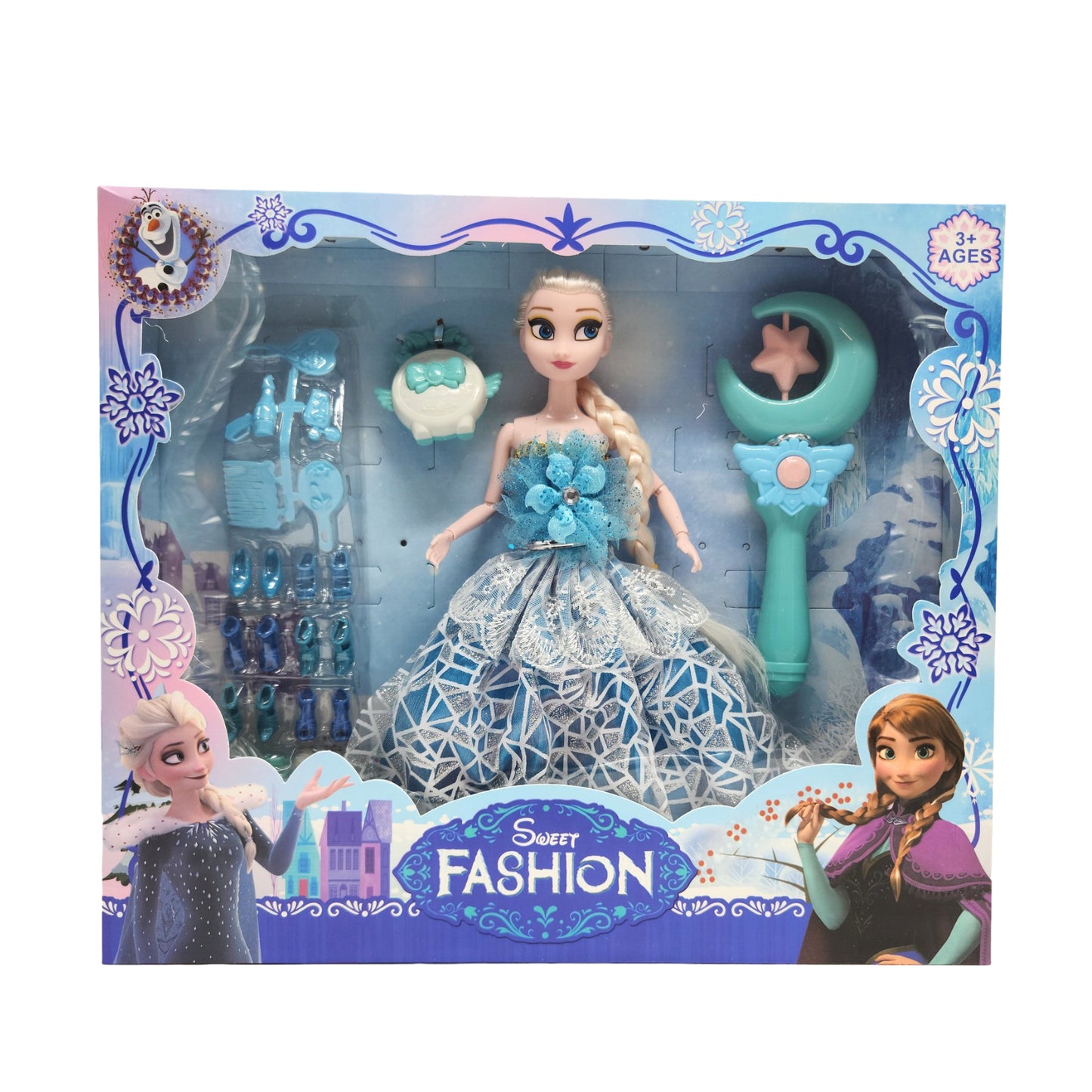 25CM Frozen Doll Elsa Accessories Figurine Toy Kids Playset
