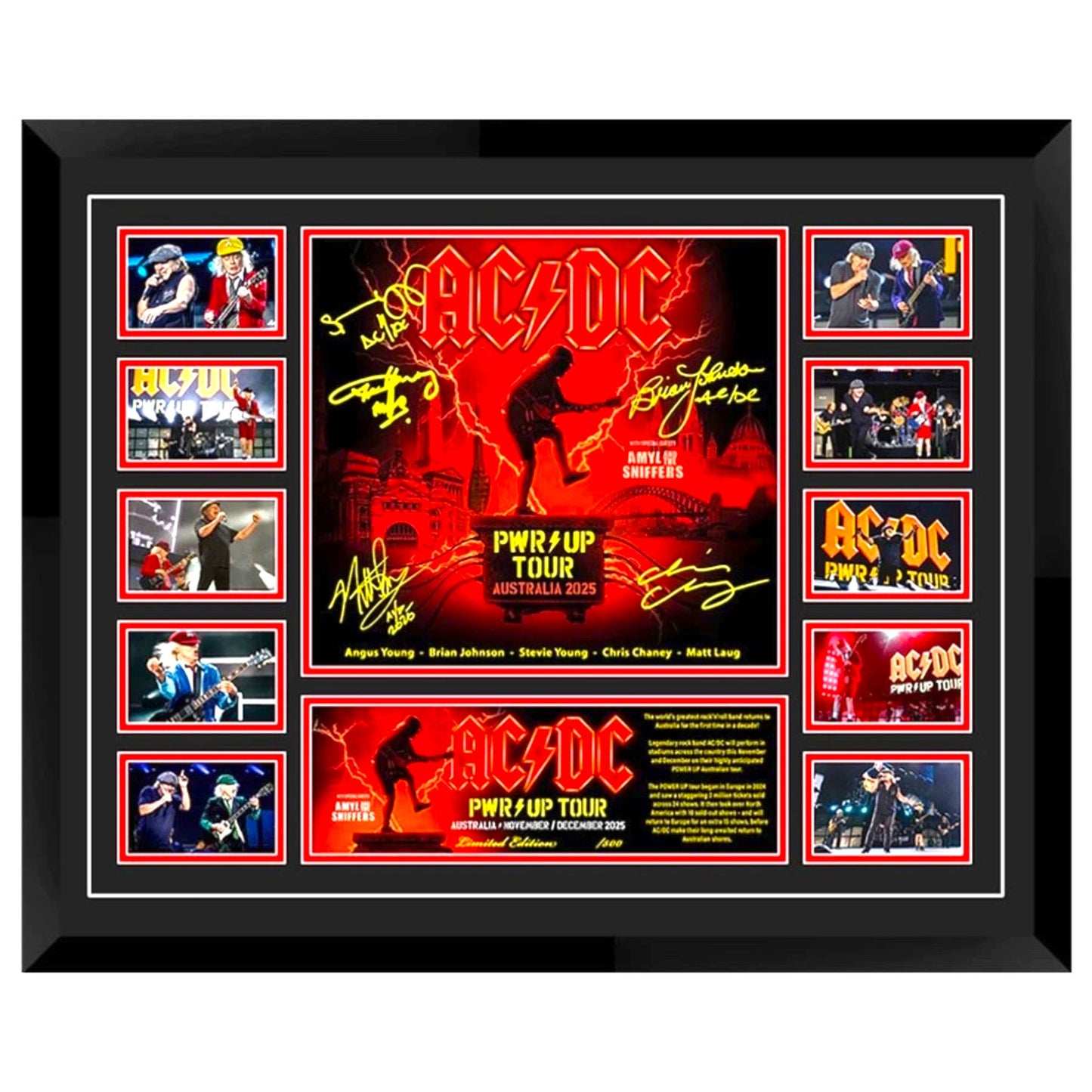 ACDC POWER UP 2025 TOUR AUSTRALIA Signed Limited Edition Photo Memorabilia Wooden Frame - My Store