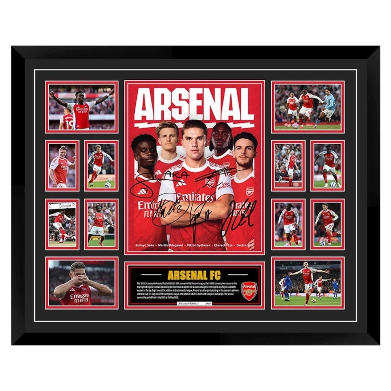 ARSENAL FC 2025/26 BUKAYO SAKA EBERICHI EZE Signed Limited Photo Memorabilia Frame - My Store