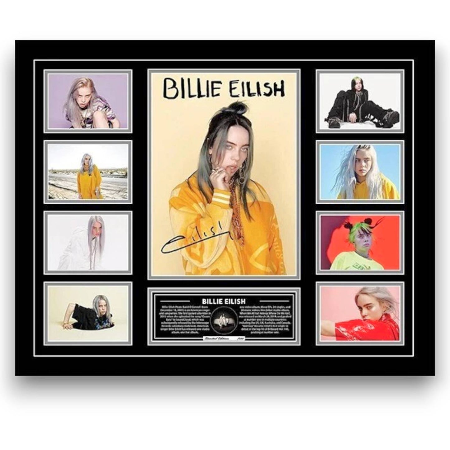 BILLIE EILISH Signed Limited Edition Photo Memorabilia Wooden Frame