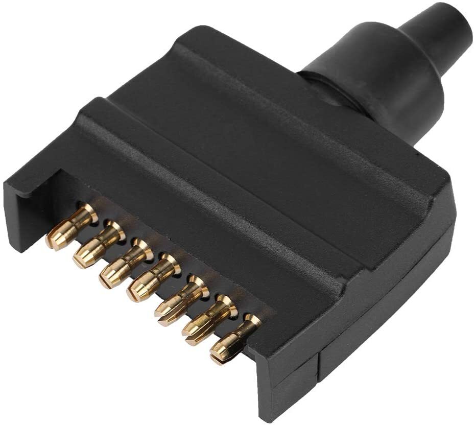 7 Pin Flat Trailer Plug Caravan Boat Male Connector Single Part Adapter Plug - Homeware Discounts