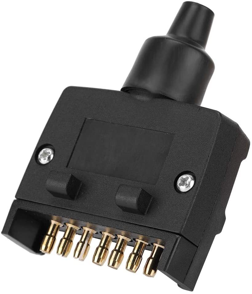 7 Pin Flat Trailer Plug Caravan Boat Male Connector Single Part Adapter Plug - Homeware Discounts