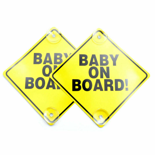 Baby on Board Car Sticker for Cars 2PCS Baby On Board Warning Signs with Suction Cups - Homeware Discounts