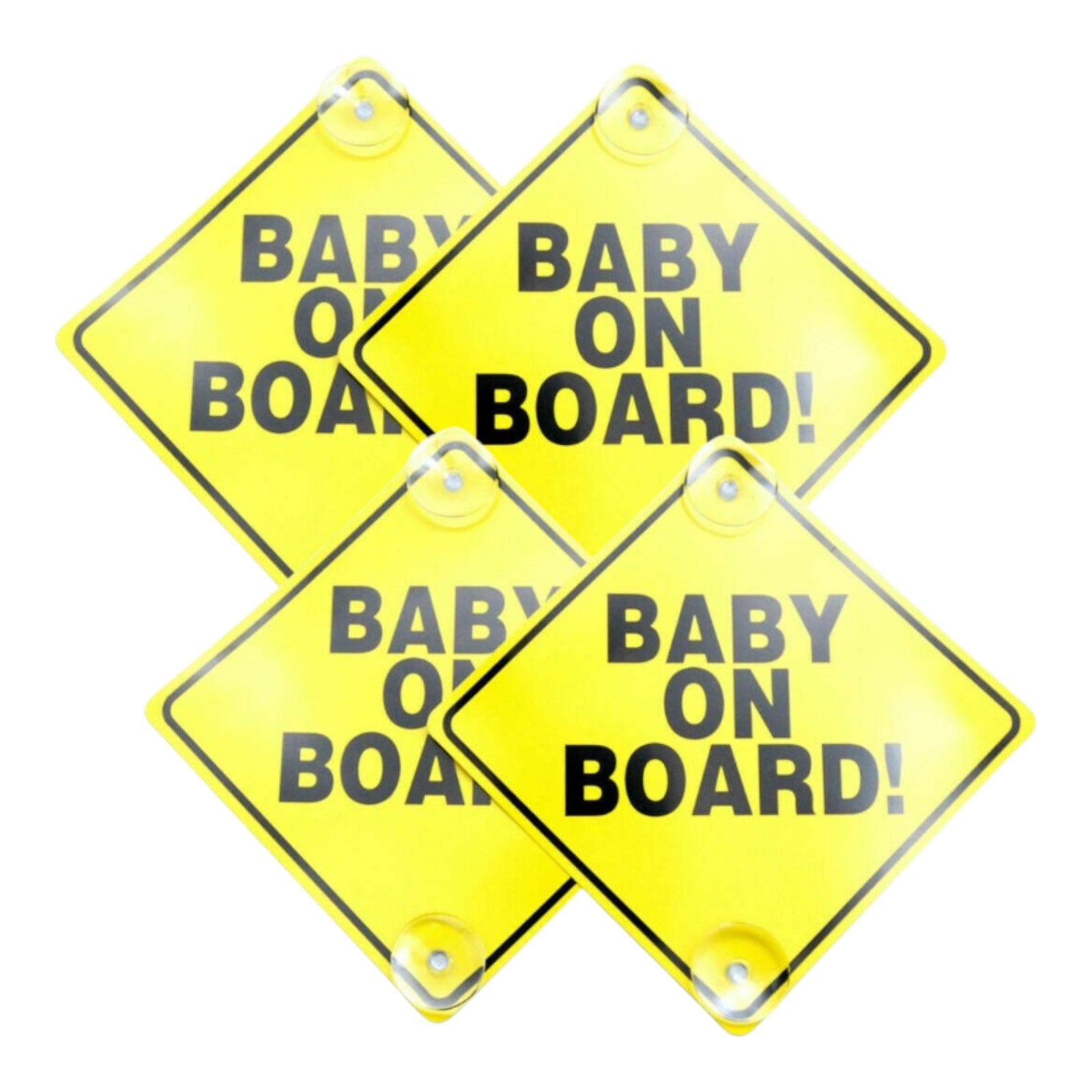4-Pack Baby On Board Car Sticker Baby On Board Warning Signs with Suction Cups - My Store