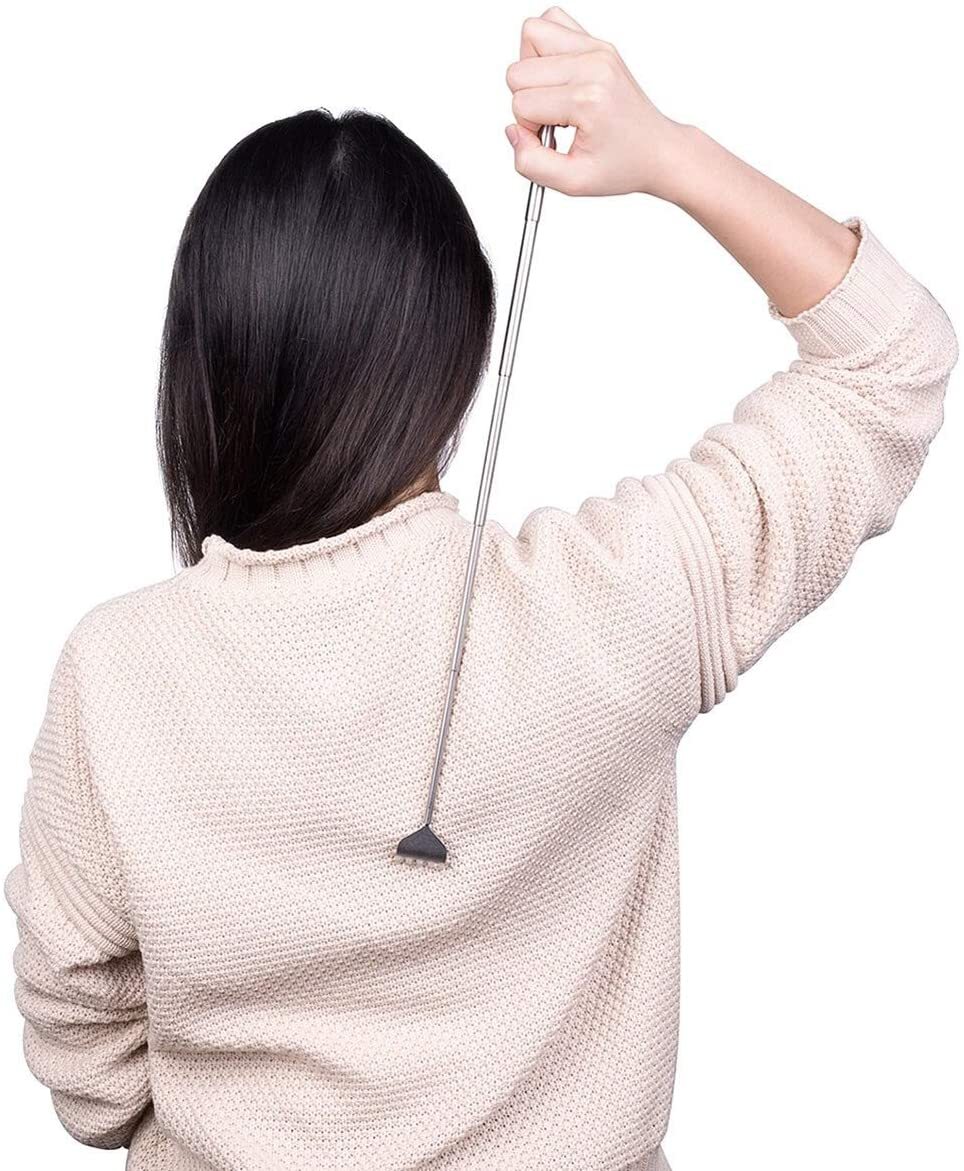 Extendable Telescopic Back Scratcher Metal Hand Claw Massager Tool with Pocket Clip - Homeware Discounts