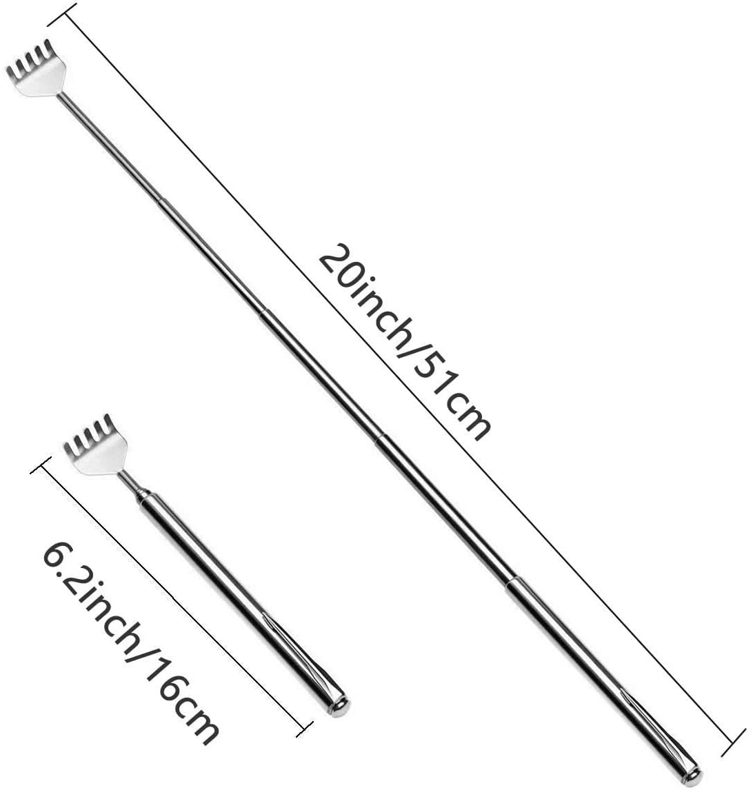 Extendable Telescopic Back Scratcher Metal Hand Claw Massager Tool with Pocket Clip - Homeware Discounts